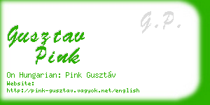 gusztav pink business card