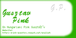 gusztav pink business card